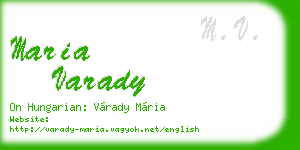 maria varady business card